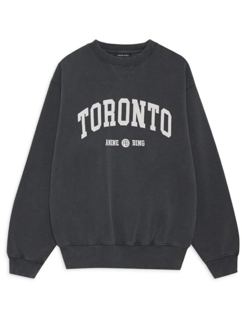 Anine Bing Ramona Toronto Charcoal Toronto Crewneck Sweatshirt